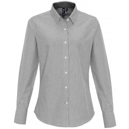 Women's cotton-rich Oxford stripes blouse
