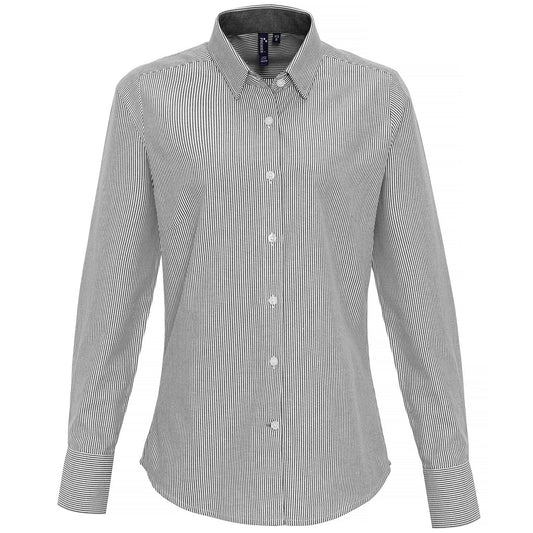 Women's cotton-rich Oxford stripes blouse