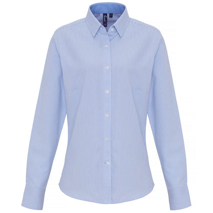Women's cotton-rich Oxford stripes blouse