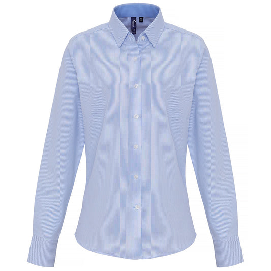 Women's cotton-rich Oxford stripes blouse