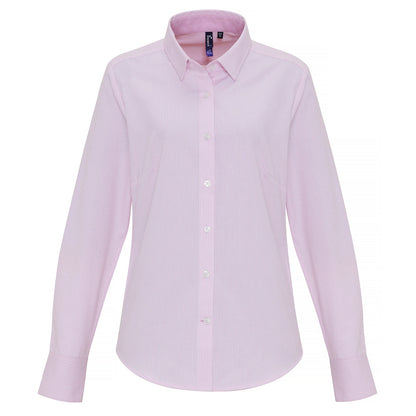 Women's cotton-rich Oxford stripes blouse