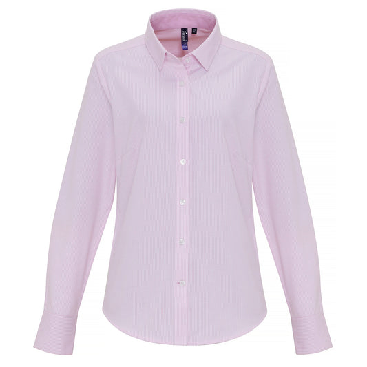 Women's cotton-rich Oxford stripes blouse