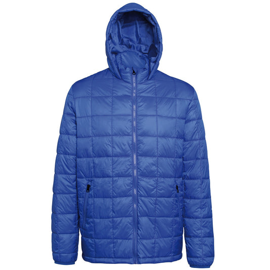 Box quilt hooded jacket