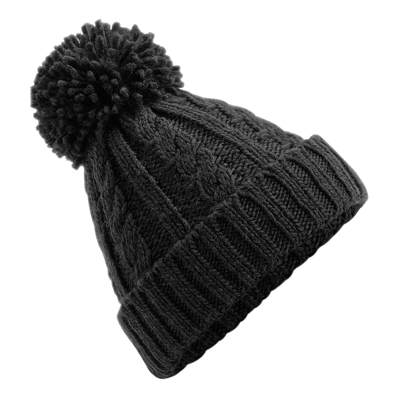 Cable knit melange beanie