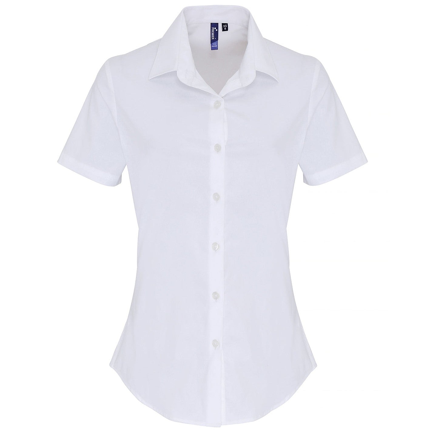 Women's stretch fit cotton poplin short sleeve blouse