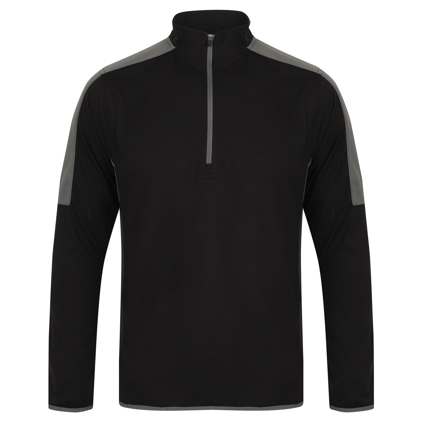 ¼ zip mid-layer with contrast panelling 