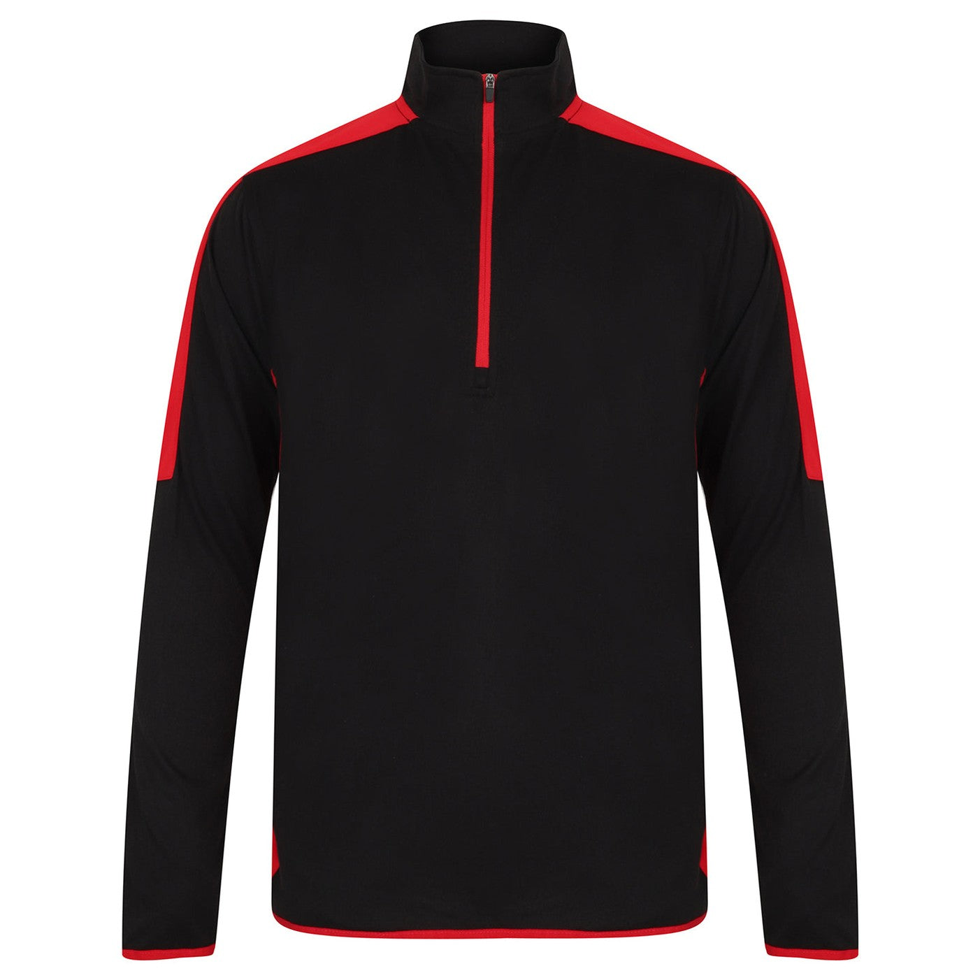 ¼ zip mid-layer with contrast panelling 