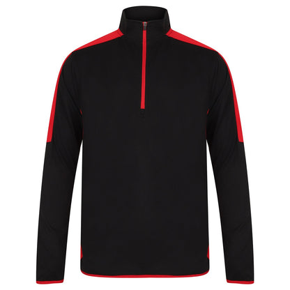 ¼ zip mid-layer with contrast panelling 