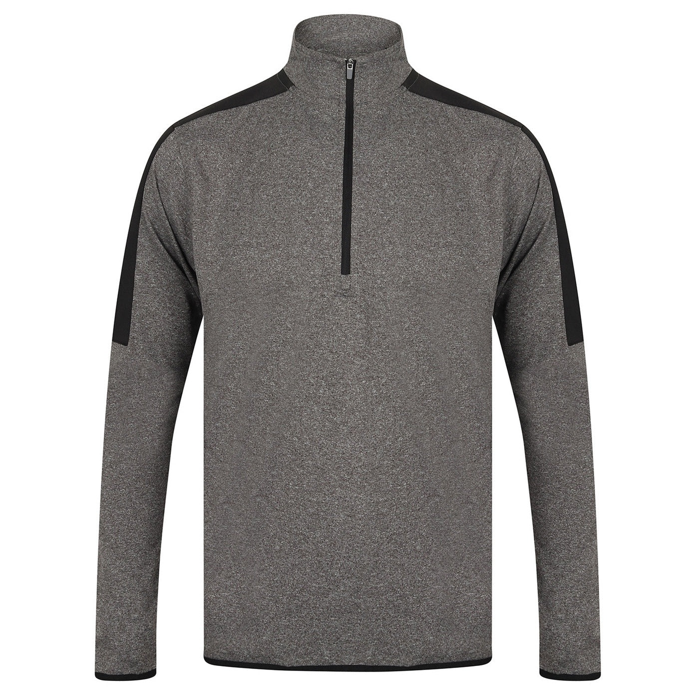 ¼ zip mid-layer with contrast panelling 
