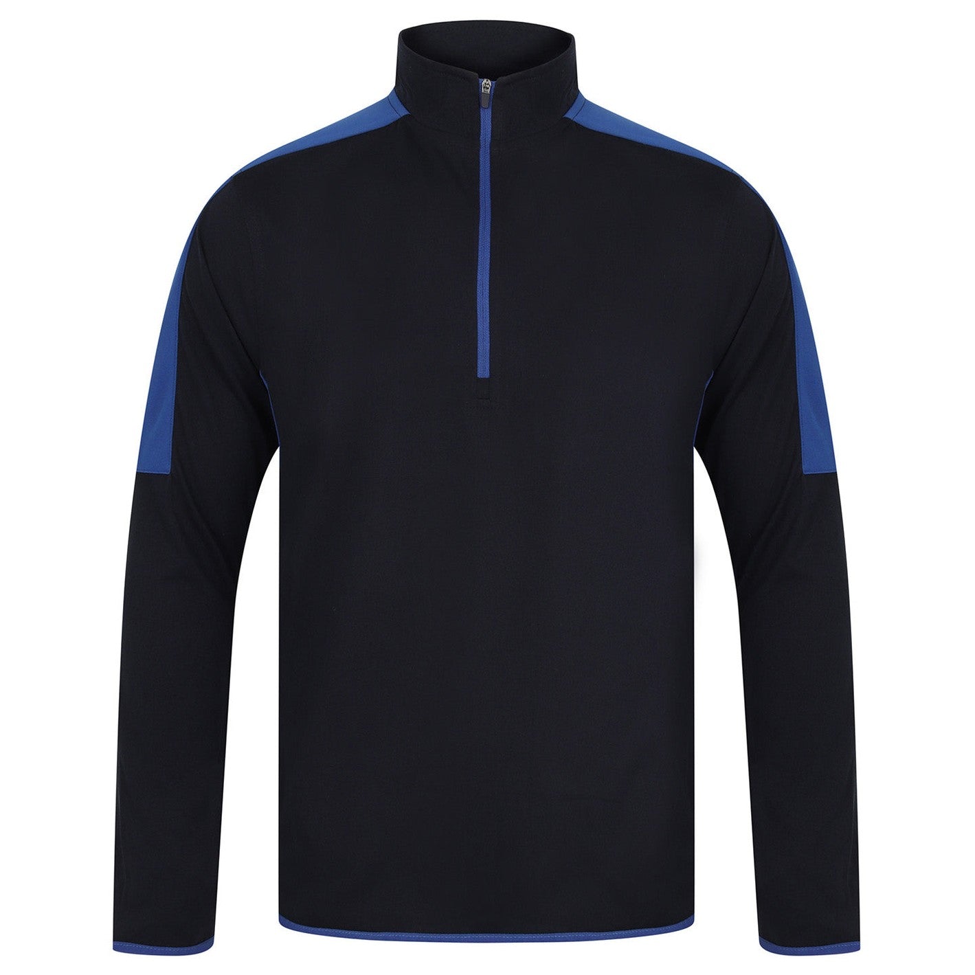 ¼ zip mid-layer with contrast panelling 