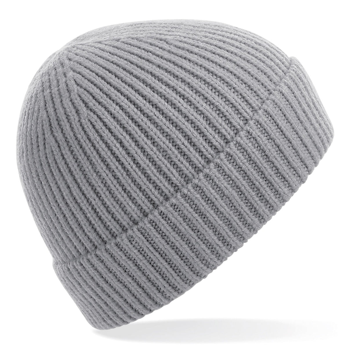 Engineered knit ribbed beanie