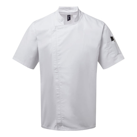 Chef's zip-close short sleeve jacket