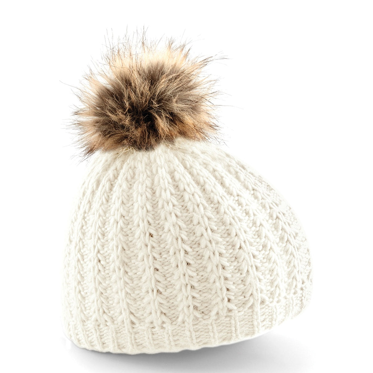 Fur pom pom beanie