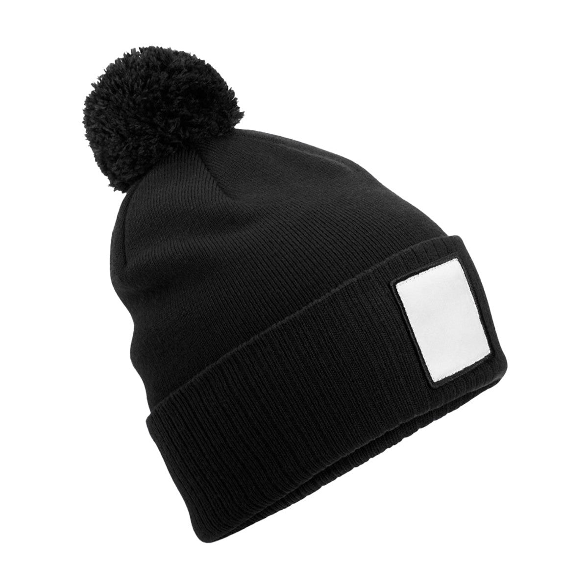 Appliqué patch pom beanie