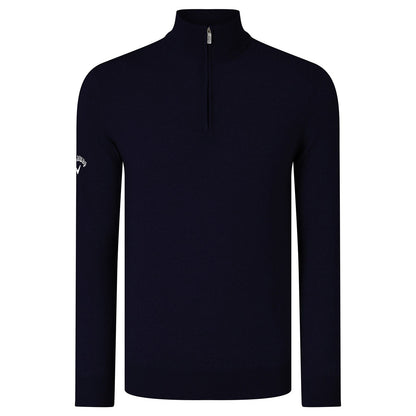 Ribbed ¼ zip Merino sweater