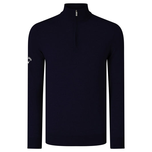 Ribbed ¼ zip Merino sweater