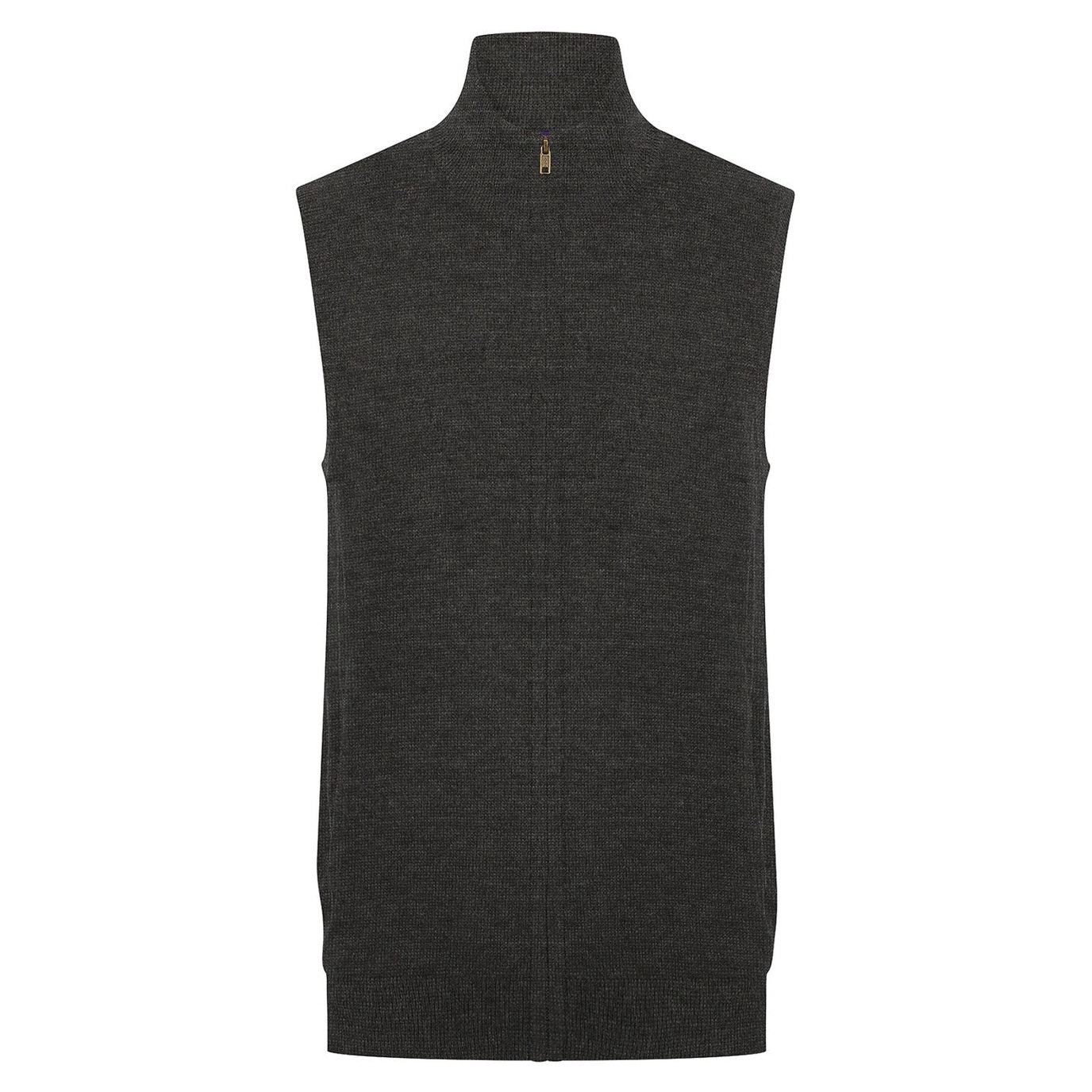 Sleeveless zip-through jumper