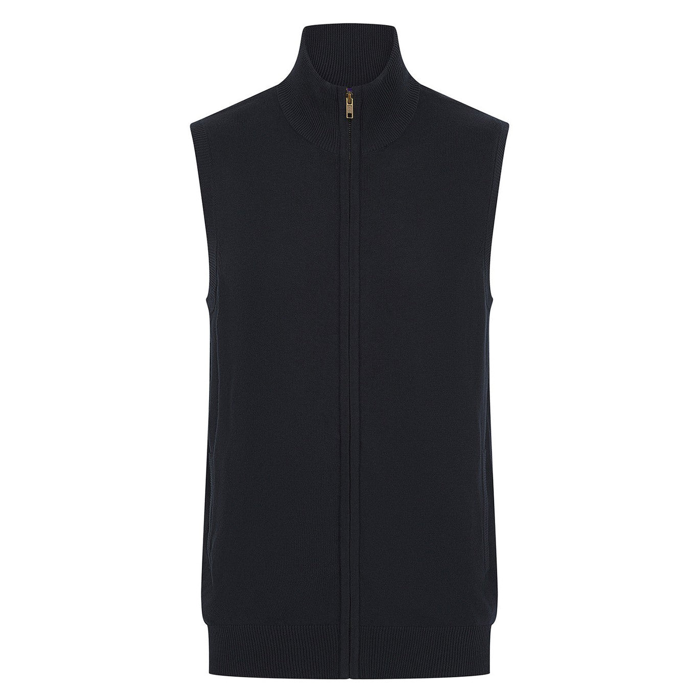 Sleeveless zip-through jumper