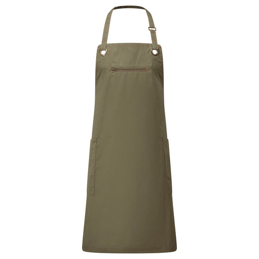 ‘Barley’ Contrast Stitch Bib Apron