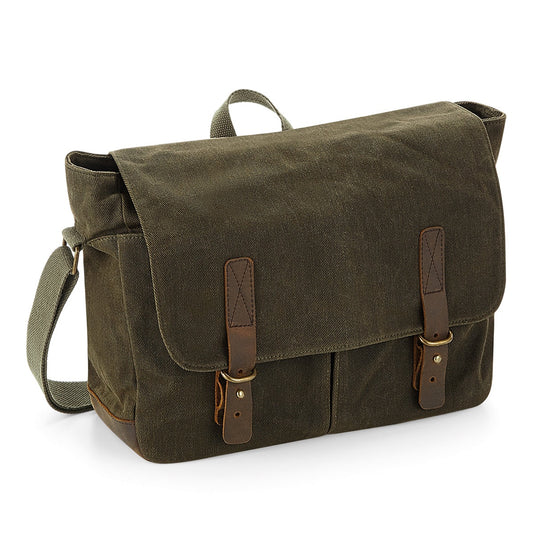 Heritage waxed canvas messenger