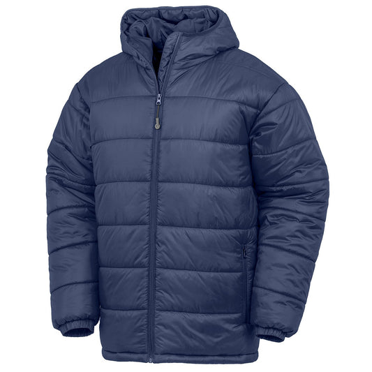 Recycled hooded padded parka