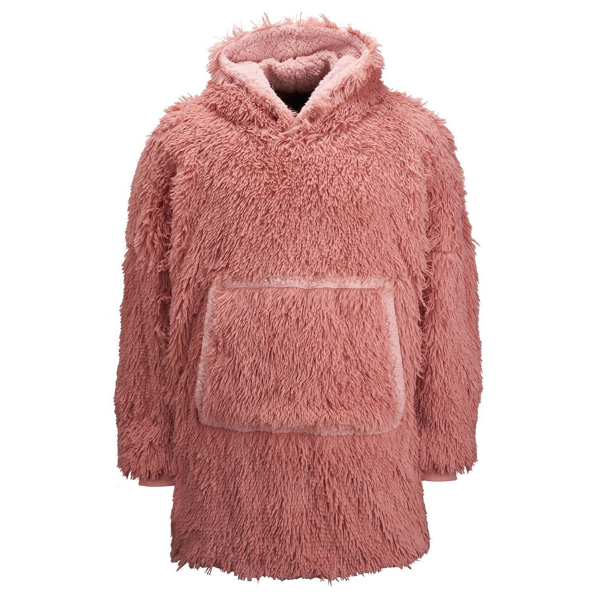 Pink - The Ribbon oversized cosy reversible shaggy sherpa hoodie ...