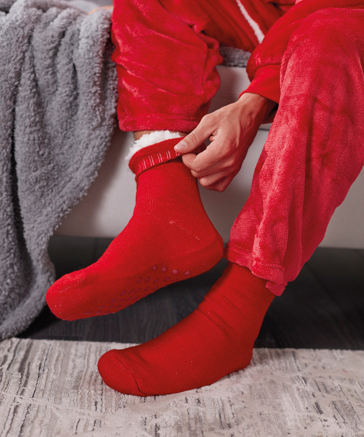 Grey - The Ribbon luxury Eskimo-style fleece socks – Custom Planet