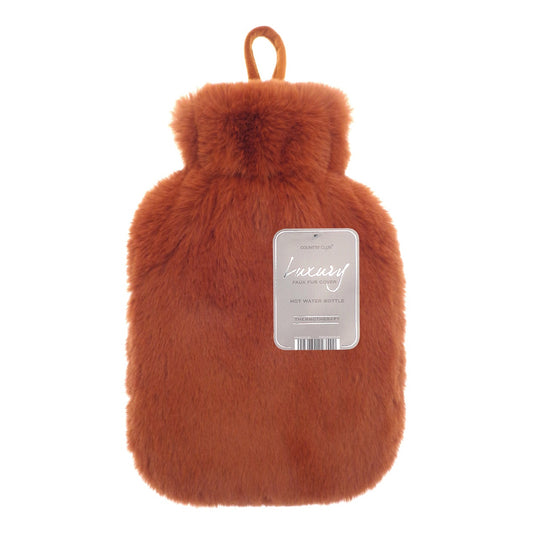 Super luxury faux fur hot water bottle and cover
