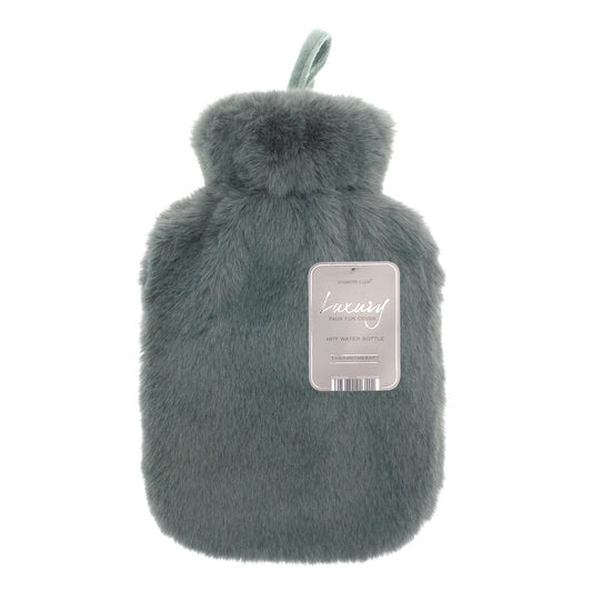 Super luxury faux fur hot water bottle and cover