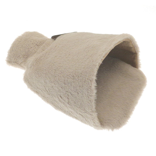 Luxury foot hot water bottle and cover in plush faux fur
