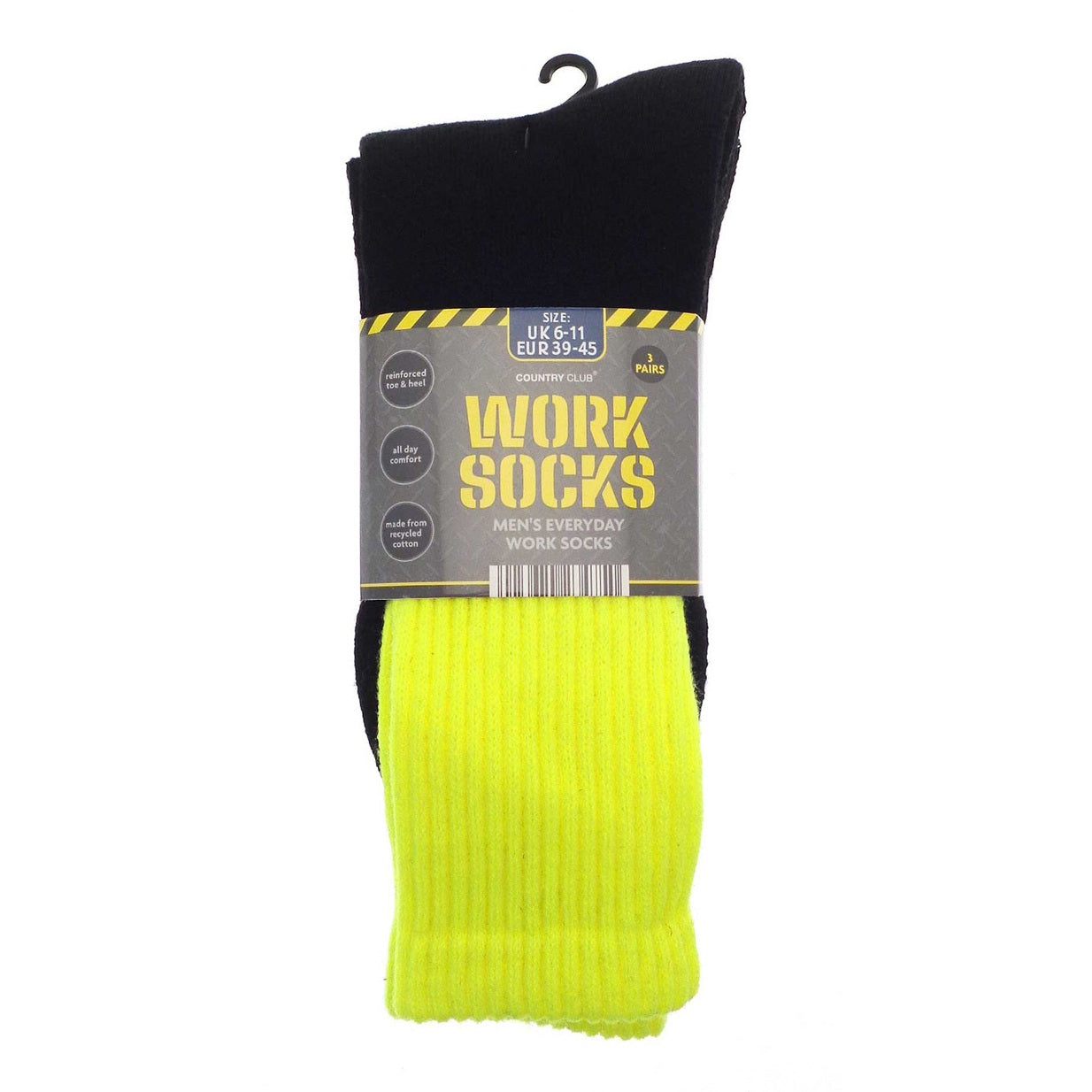 Mens 3-pack work socks (recycled cotton)