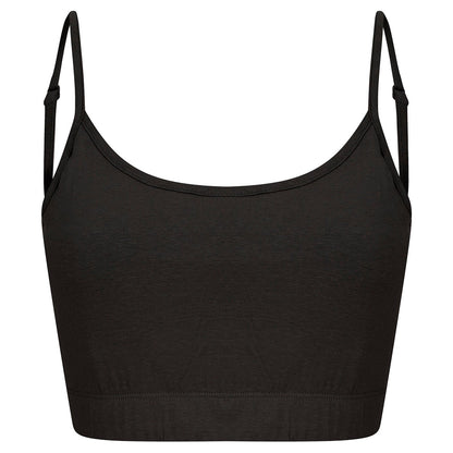 Women's sustainable fashion cropped cami top with adjustable straps