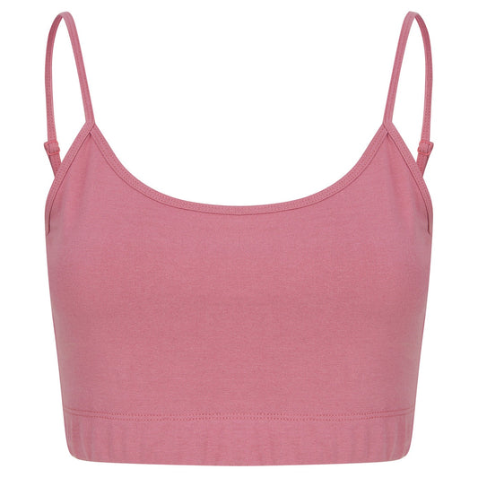 Women's sustainable fashion cropped cami top with adjustable straps