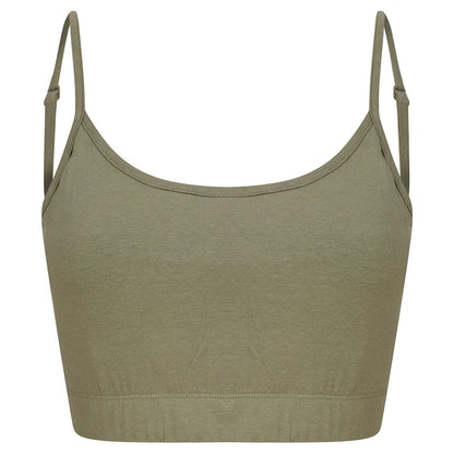 Women's sustainable fashion cropped cami top with adjustable straps