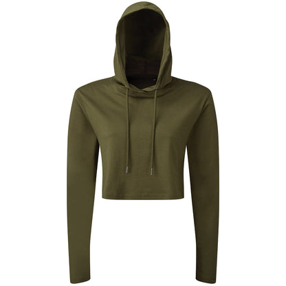 Women's TriDri® cropped hooded long sleeve t-shirt