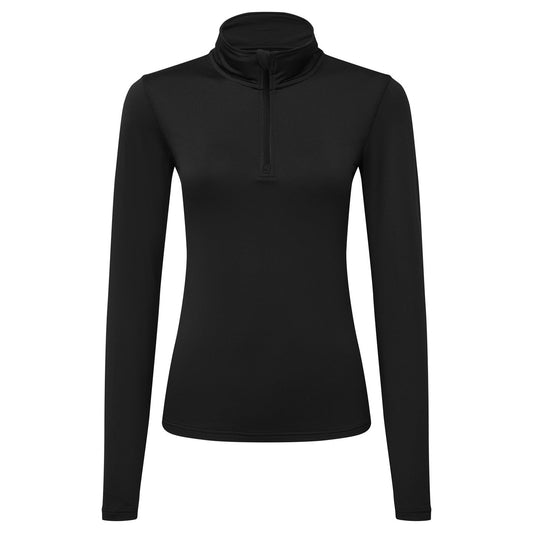Womens TriDri® recycled long sleeve brushed back ¼ zip top