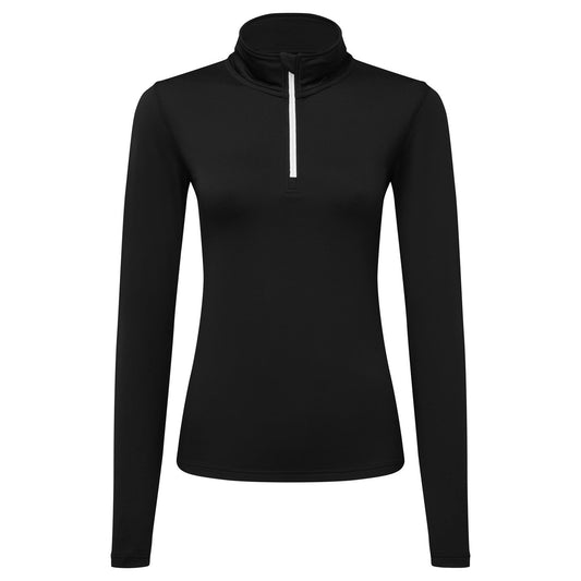 Womens TriDri® recycled long sleeve brushed back ¼ zip top