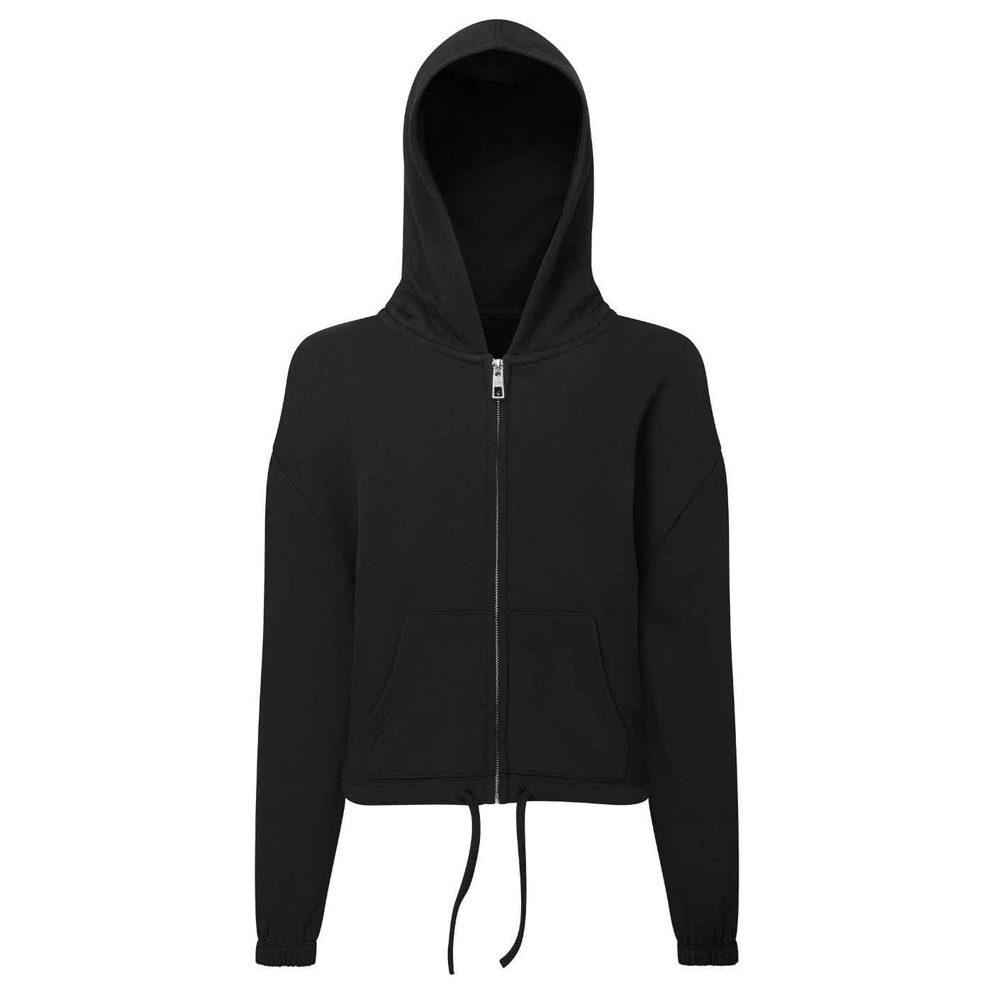 Kids TriDri® recycled cropped oversize full-zip hoodie