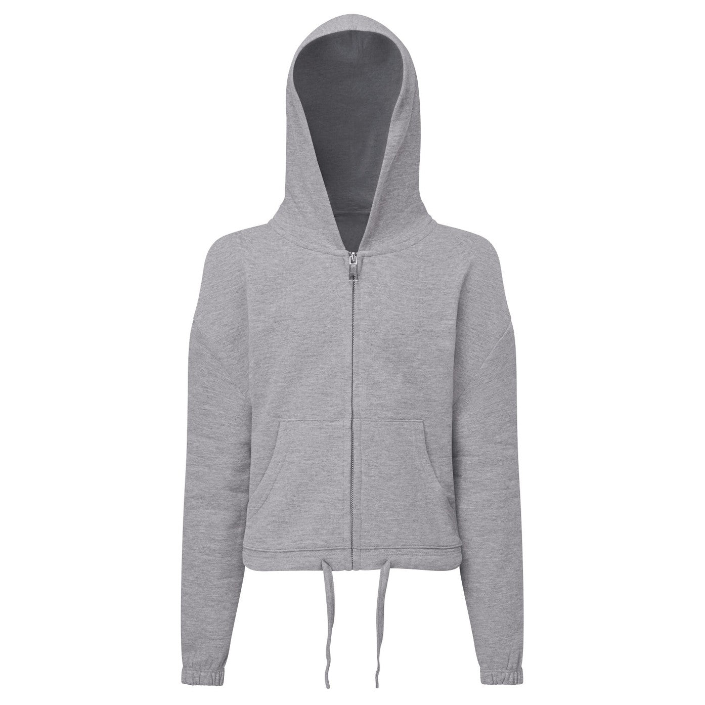 Kids TriDri® recycled cropped oversize full-zip hoodie