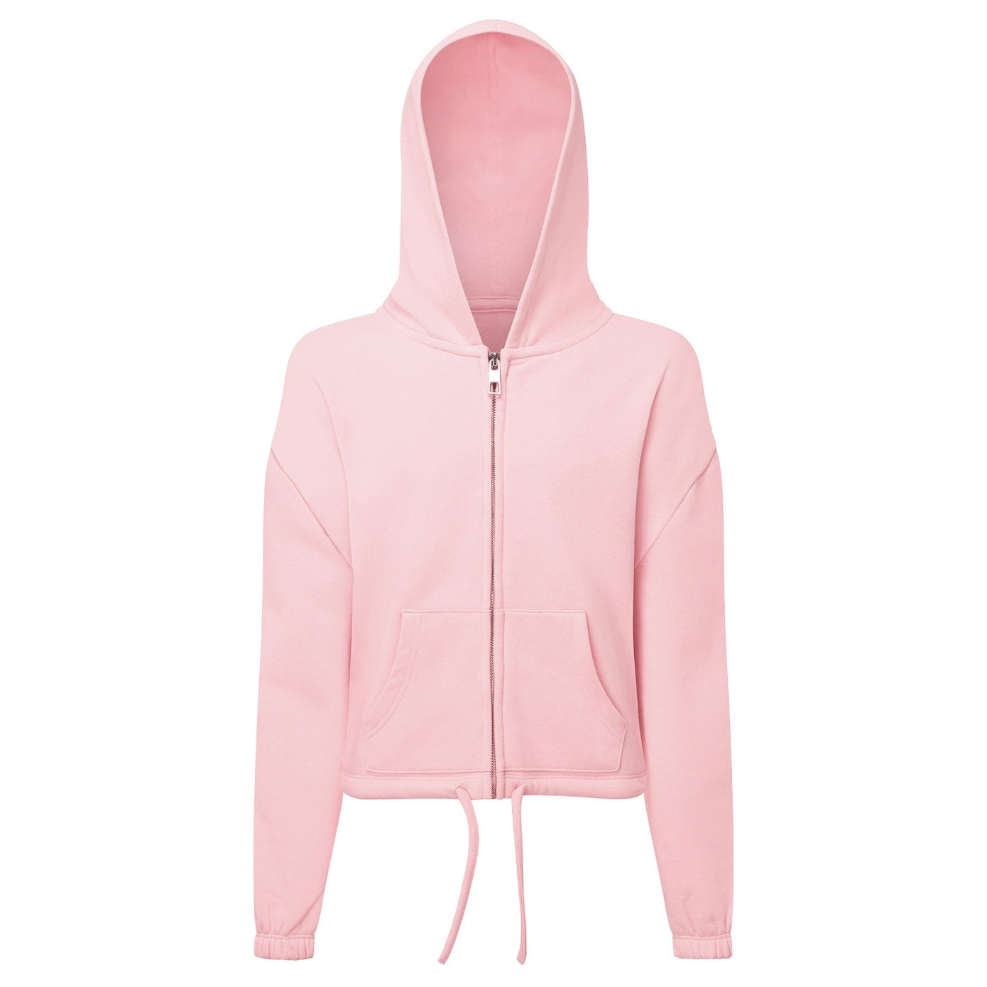 Kids TriDri® recycled cropped oversize full-zip hoodie