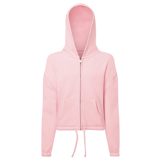Kids TriDri® recycled cropped oversize full-zip hoodie