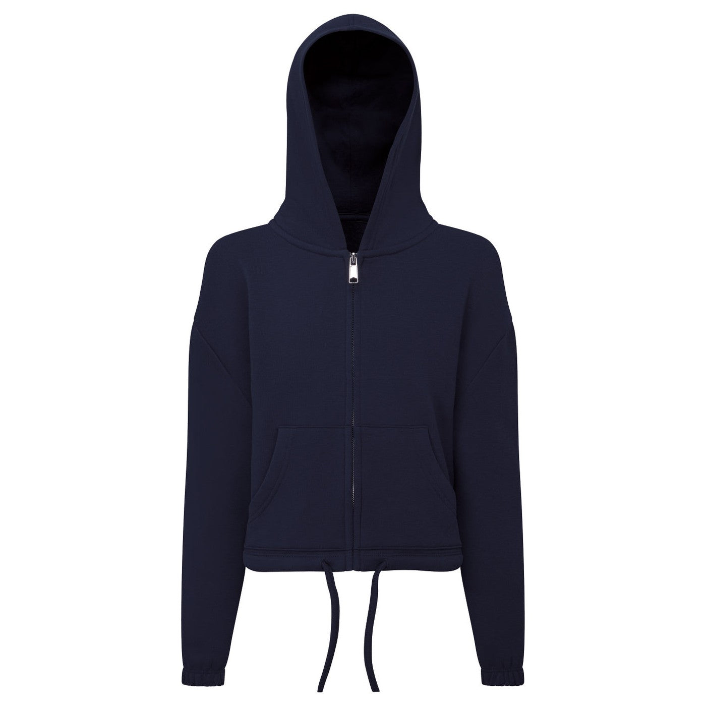 Kids TriDri® recycled cropped oversize full-zip hoodie