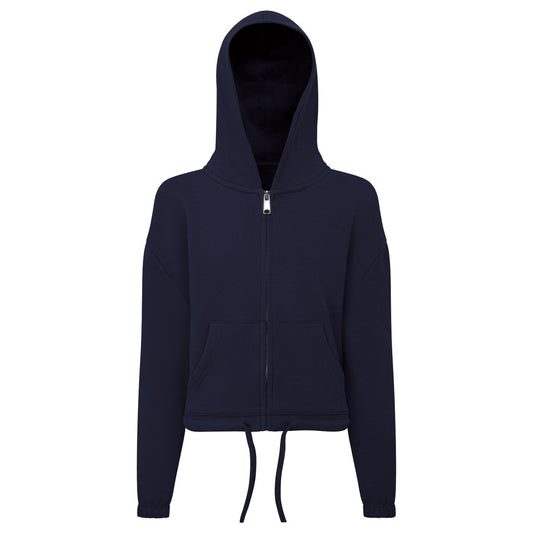 Kids TriDri® recycled cropped oversize full-zip hoodie
