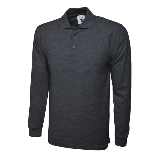 Uneek Longsleeve Classic Poloshirt - Charcoal Charcoal