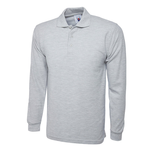 Uneek Longsleeve Classic Poloshirt - Heather Grey Heather Grey