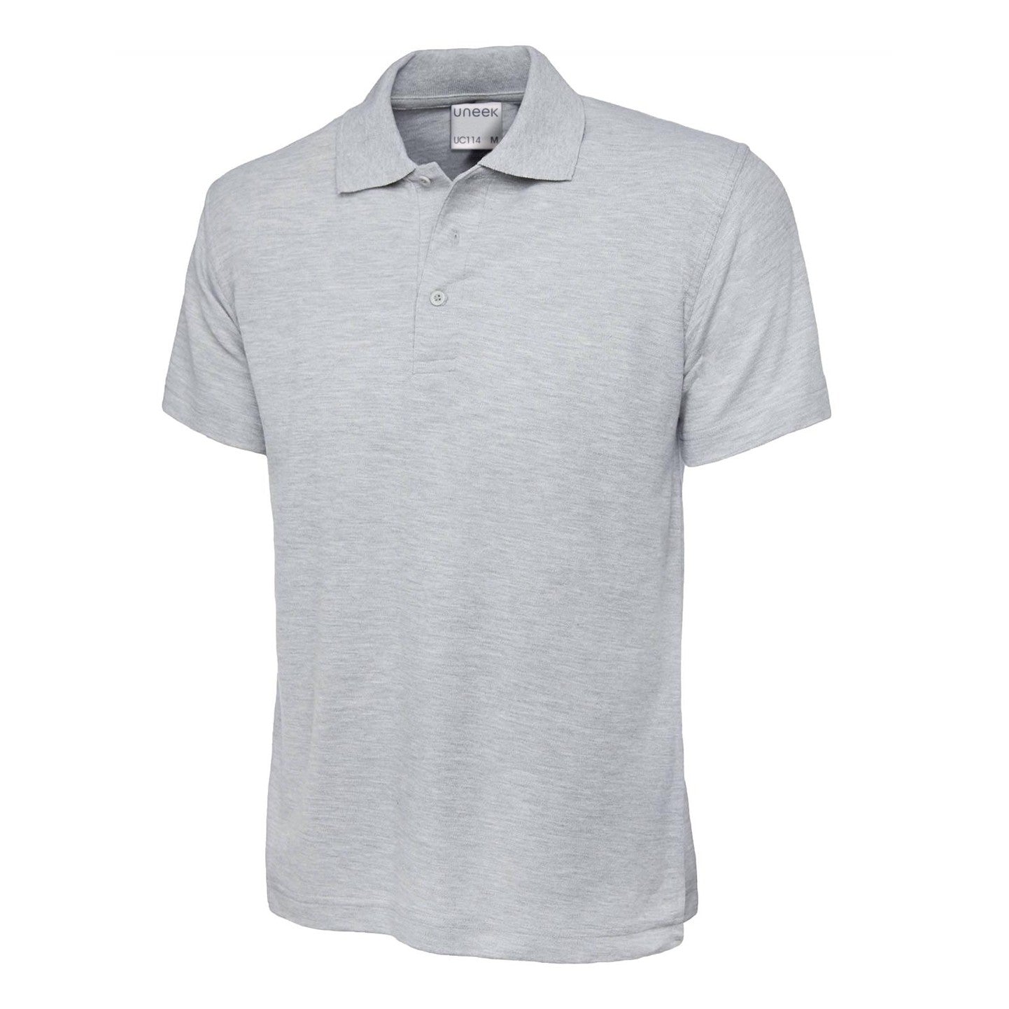 Uneek Mens Active Cotton Poloshirt - Heather Grey Heather Grey
