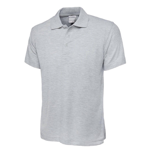 Uneek Mens Active Cotton Poloshirt - Heather Grey Heather Grey