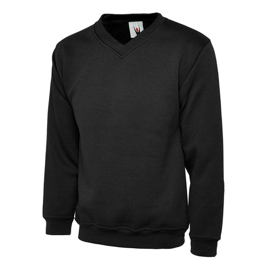Uneek Classic V-Neck Sweatshirt - Black Black