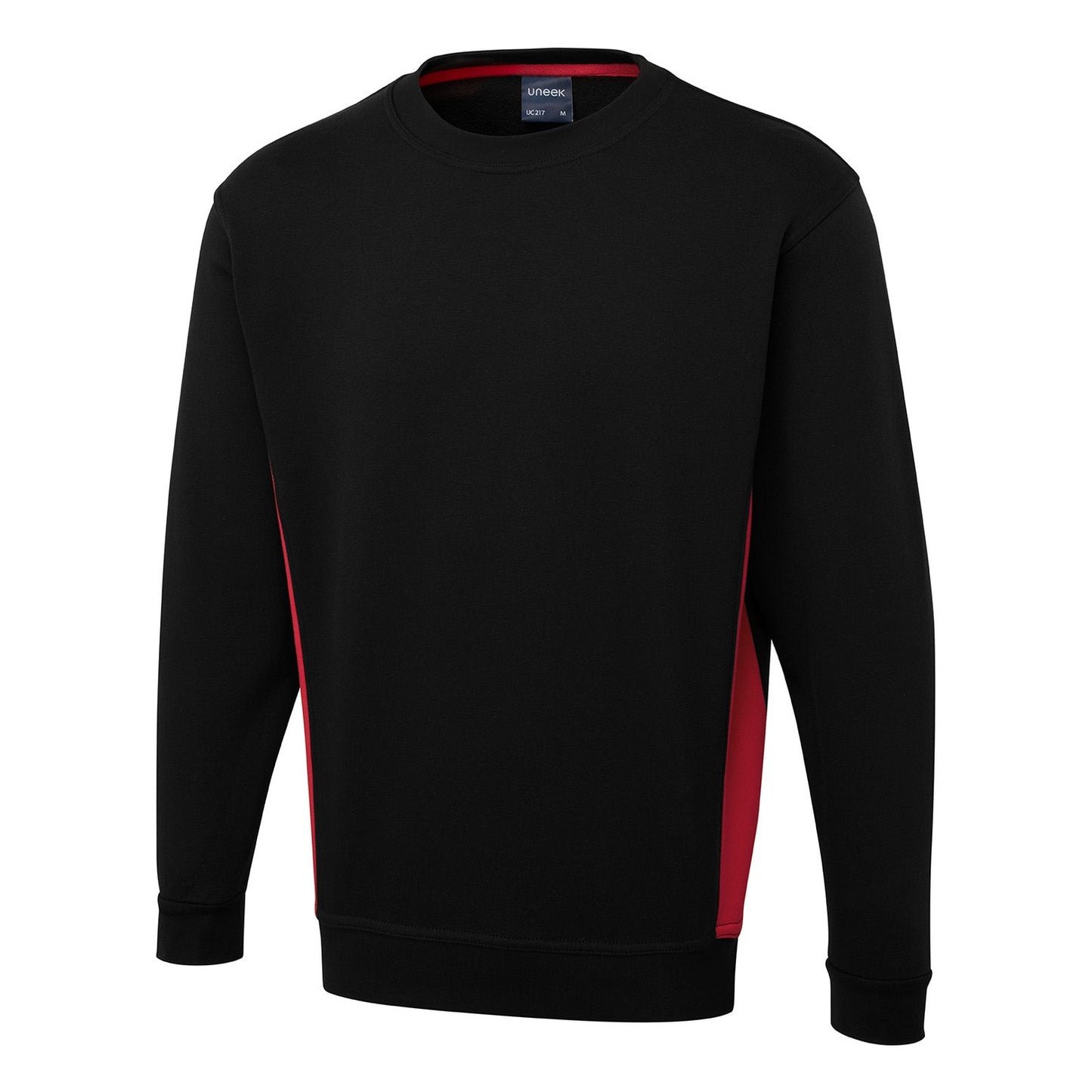 Uneek Two Tone Crew Neck Sweatshirt - Black/Red Black/Red