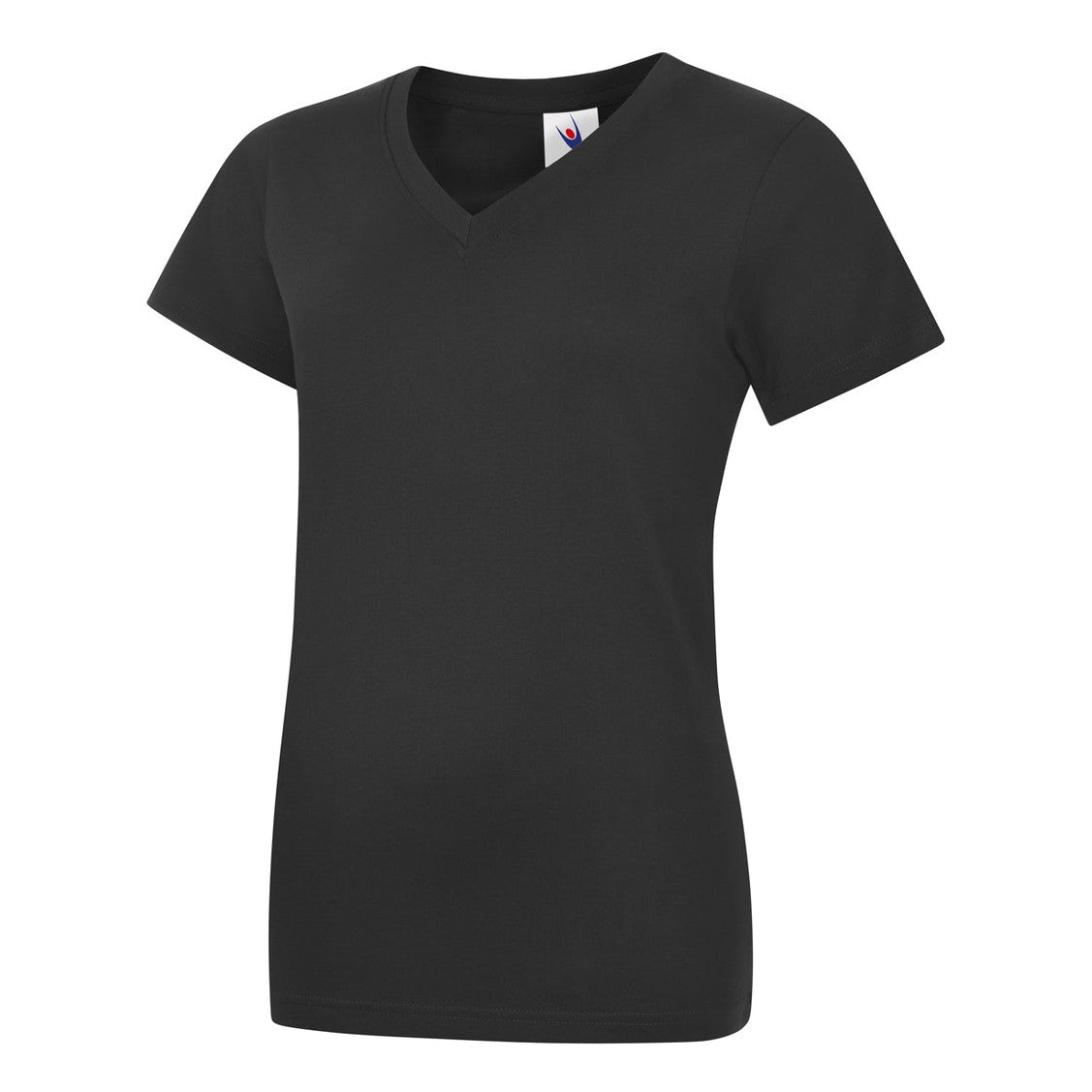 Uneek Ladies Classic V-Neck T-Shirt - Black Black